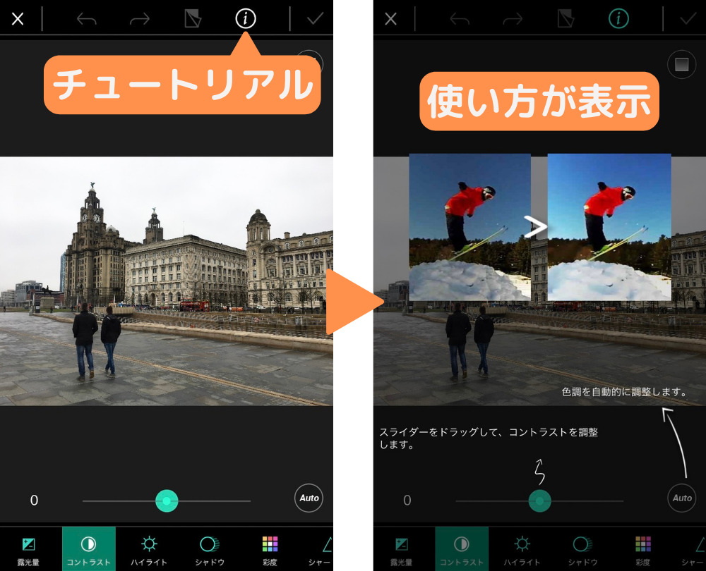 チュートリアルで使い方がわかる