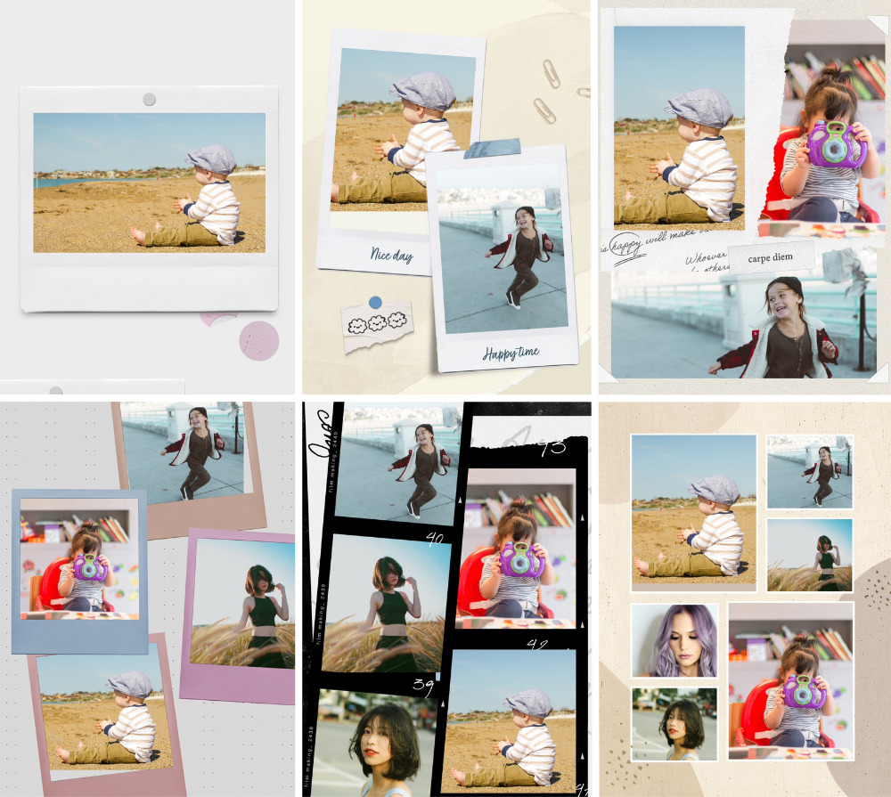 最大6つの写真をまとめられる